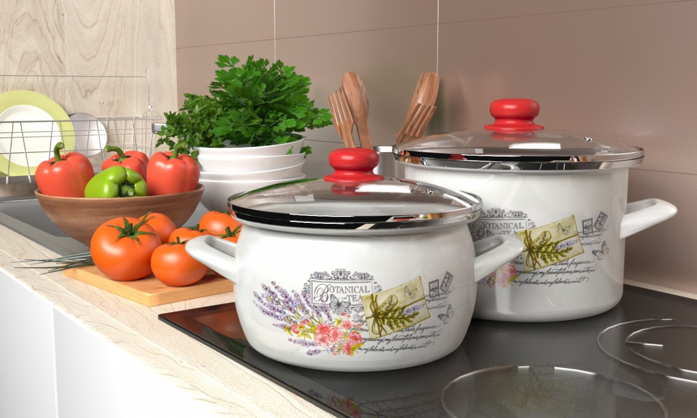 Кастрюля стальная эмалированная с деколью оптом, поставщик - СЗАО ...