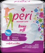 Женские гигиенические прокладки PERI Teens Soft Normal 8 шт (хлопок)_1286
