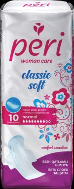 Женские гигиенические прокладки PERI Classic Soft Normal 10 шт. (хлопок)_0999