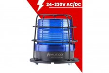 SNT-112-B-4 Сигнальный маяк Макси-Вольт, стробоскопический с зуммером, 24-90V/DC - 24-60V/AC, цвет синий
