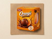 Шарик из апельсинового молочного шоколада, подарочная коробка