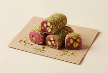 Рахат-лукум ролл «пальчик» с фисташкой и гранатом