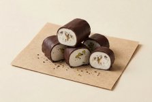 Рахат-лукум рулетом по-сафранболуски, цветной