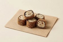 Рахат-лукум ролл с какао и миндальным кремом, в обсыпке из кадаифа