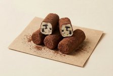 Рахат-лукум ролл с печеньем и кремом