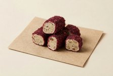 Рахат-лукум ролл с миндальным кремом, в обсыпке из барбариса
