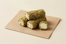 Рахат-лукум по-алеппски с белой фисташкой, в обсыпке из серой фисташки